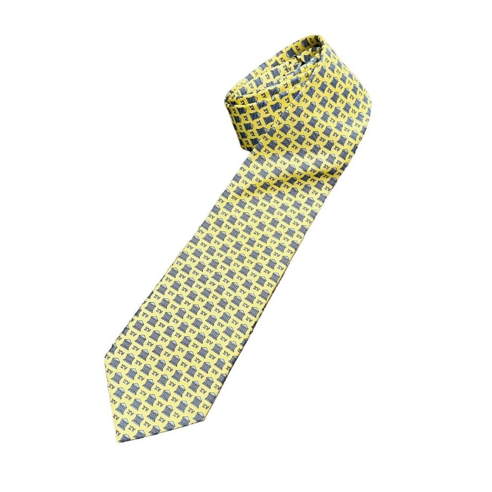 Vineyard Vines Men's Silk Tie , Yellow, Blue NWT, The Parthenon Group